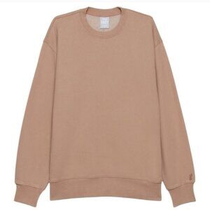 Aritzia TNA Tan Crewneck Cozy AF Fleece Sweatshirt Size XS